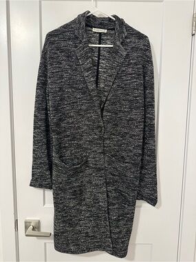 Abercrombie & Fitch Black Heathered Grey Long Oversize Cardigan Size XS Women’s